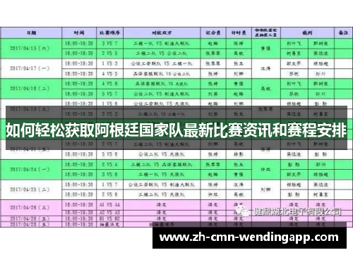 如何轻松获取阿根廷国家队最新比赛资讯和赛程安排